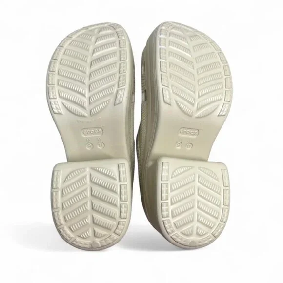 Crocs Siren Clog Women's 11 Bone Cream Comfort Platform Heel New - Picture 7 of 8